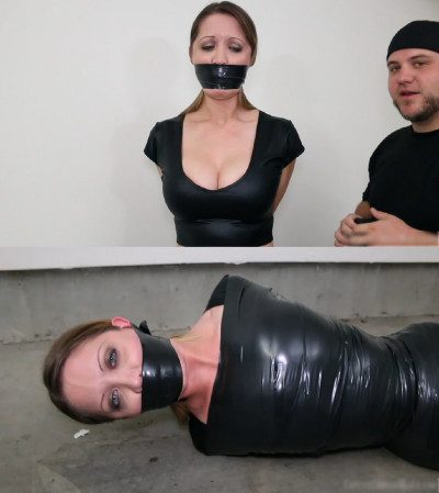 Tight bondage, domination and mummification for young model